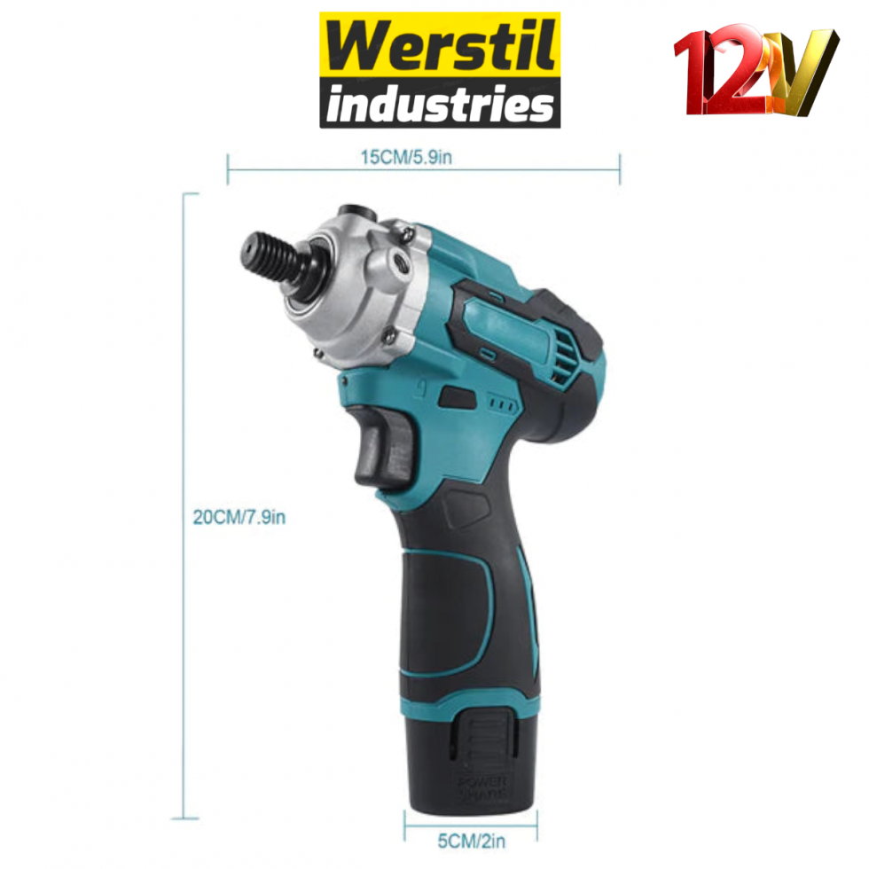 Акумулаторна Полирмашина 12V WERSTIL 125мм Машина за Полиране Безжична с 2 Батерии