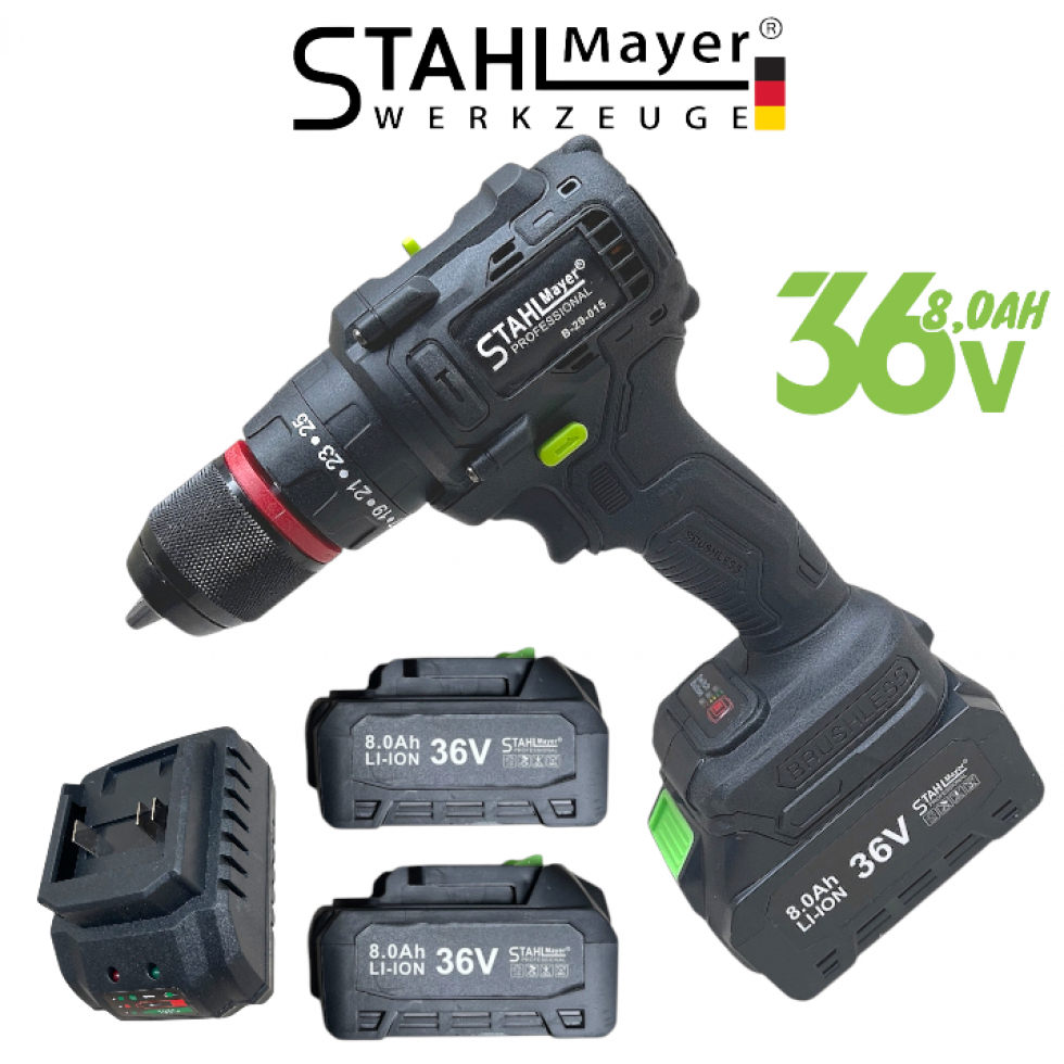 Винтоверт и Гайковерт Комбиниран 2в1 Акумулаторен Комплект 36V 8,0AH STAHLMAYER 2 Батерии в Куфар Винтоверт и Гайковерт Комбиниран 2в1 Акумулаторен Комплект 36V 8,0AH STAHLMAYER 2 Батерии в Куфар