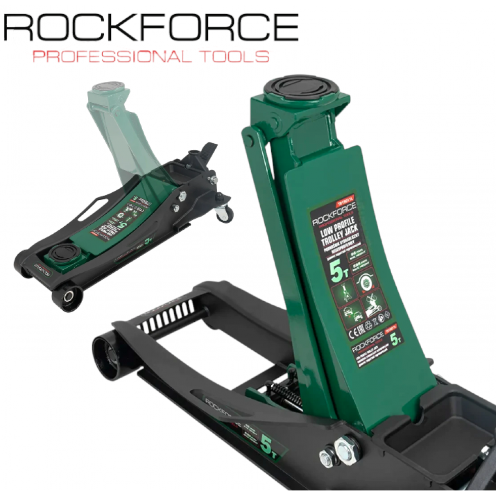 Професионален Нископрофилен Крик „Крокодил“ ROCKFORCE 5 тона 96–595мм Професионален Нископрофилен Крик „Крокодил“ ROCKFORCE 5 тона 96–595мм