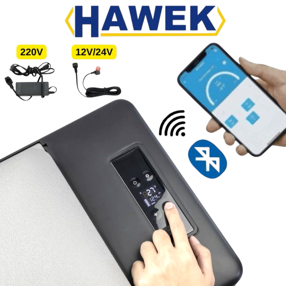 Хладилник Компресорен Портативен HAWEK 20 литра 12V/24V 220V за Охлаждане и Замразяване със BLUETOOTH С20