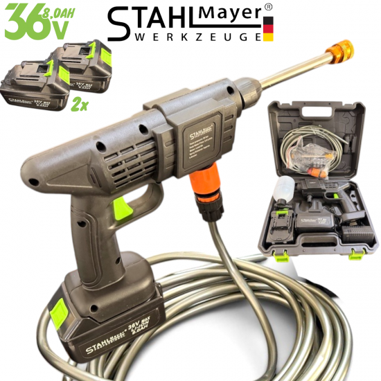 Водоструйка Акумулаторна Безжична STAHLMAYER BLACK в Куфар 2 Батерии 36V 8AH и Зарядно Пръскачка