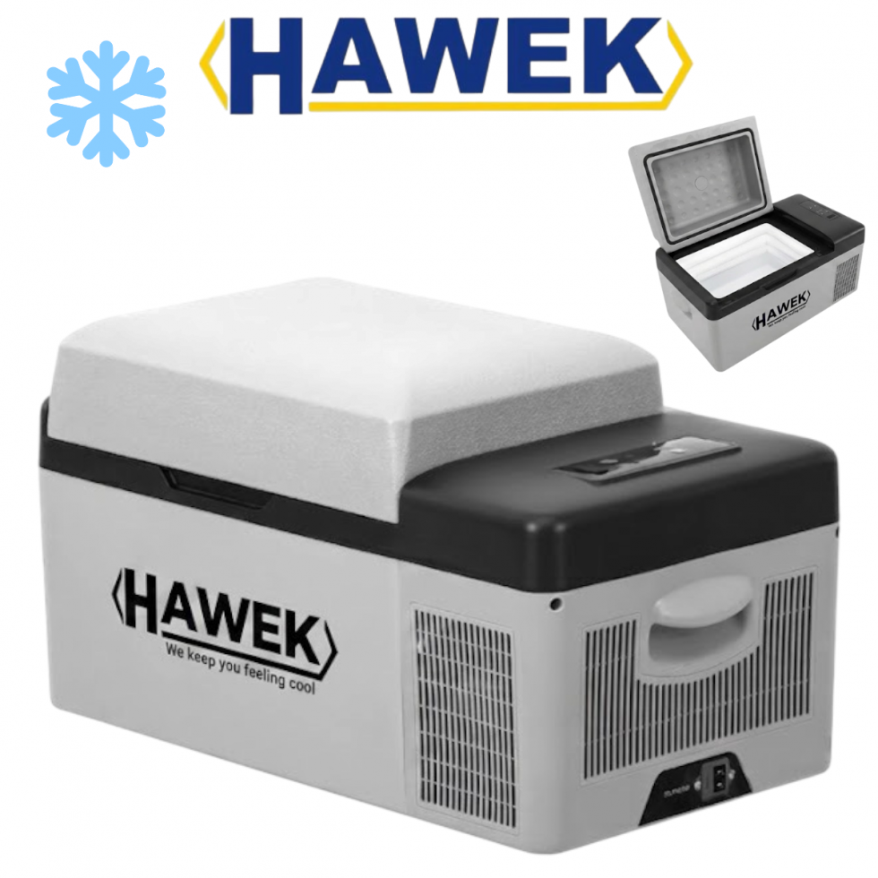 Хладилник Компресорен Портативен HAWEK 20 литра 12V/24V 220V за Охлаждане и Замразяване със BLUETOOTH С20