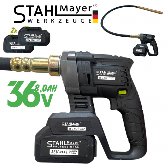 Акумулаторен Вибратор за Бетон STAHLMAYER 36V 8.0AH 2 батерии и Зарядно в Куфар