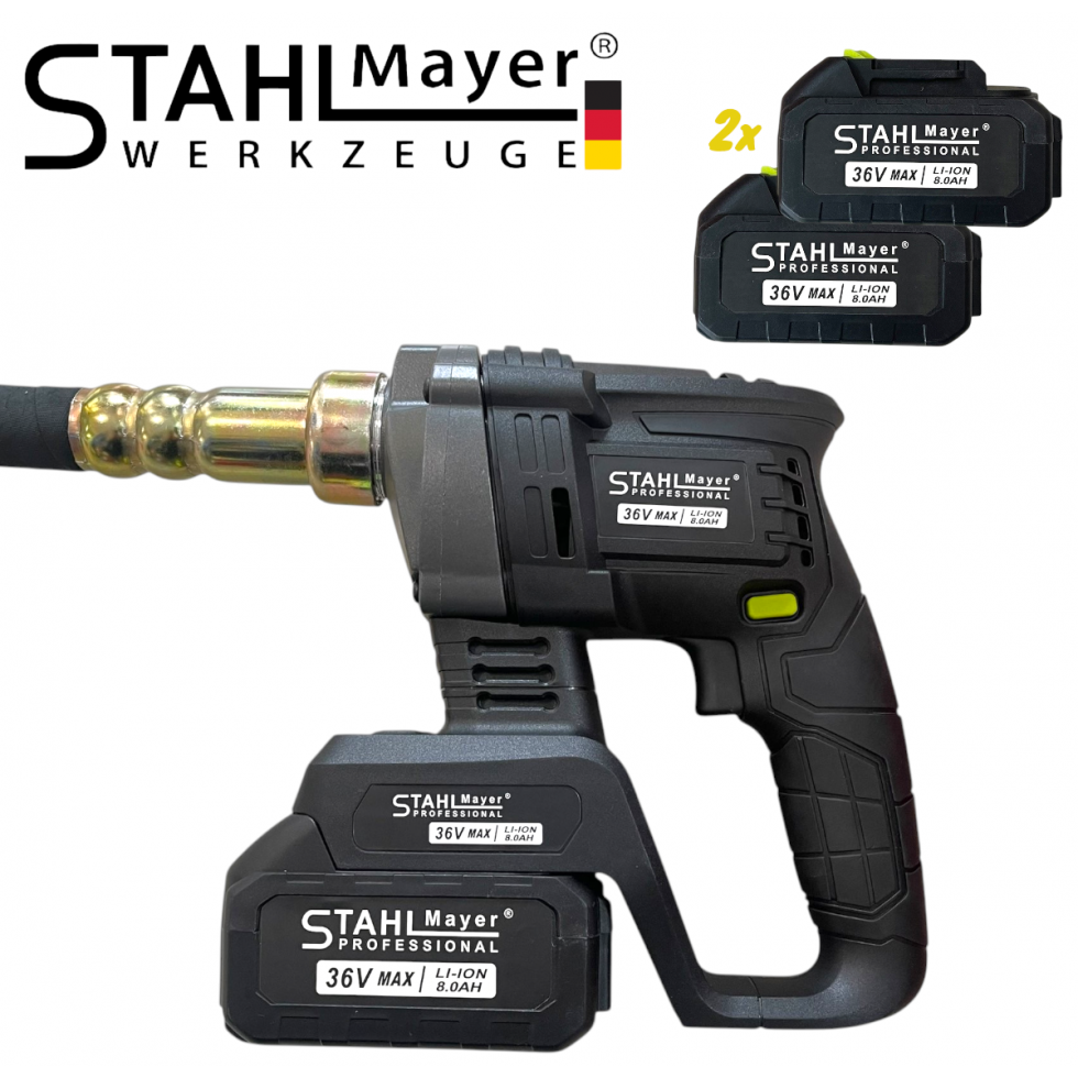 Акумулаторен Вибратор за Бетон STAHLMAYER 36V 8.0AH 2 батерии и Зарядно в Куфар