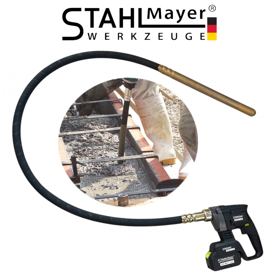 Акумулаторен Вибратор за Бетон STAHLMAYER 36V 8.0AH 2 батерии и Зарядно в Куфар