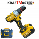 Комплект 2в1 Акумулаторен Импакт и Винтоверт 36V 8Ah KRAFTMASTER Жълт 2 Батерии в КУФАР 