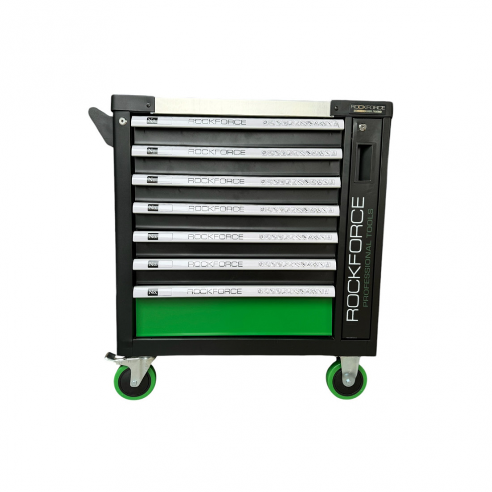 Подемник Монофазен и Шкаф с Инструменти 172 части 7 Чекмеджета ROCKFORCE 3 тона H30M Професионален Подемник