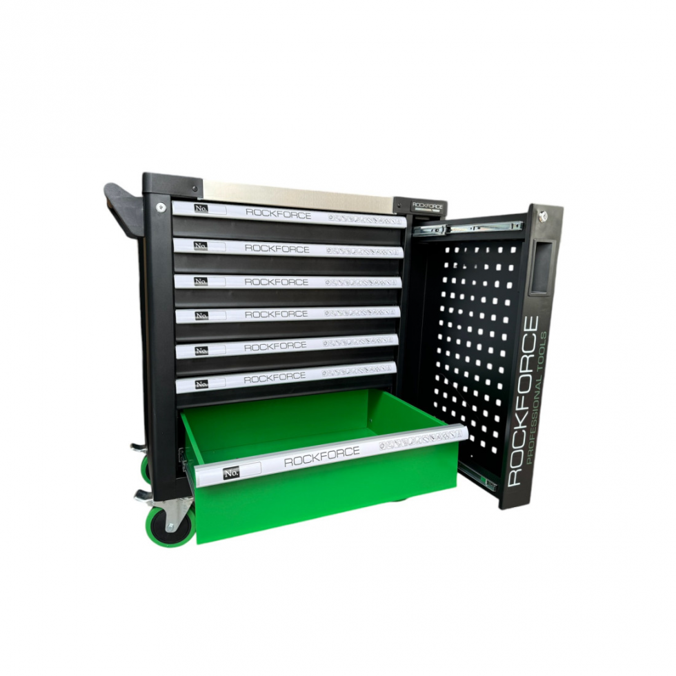 Подемник Монофазен и Шкаф с Инструменти 172 части 7 Чекмеджета ROCKFORCE 3 тона H30M Професионален Подемник