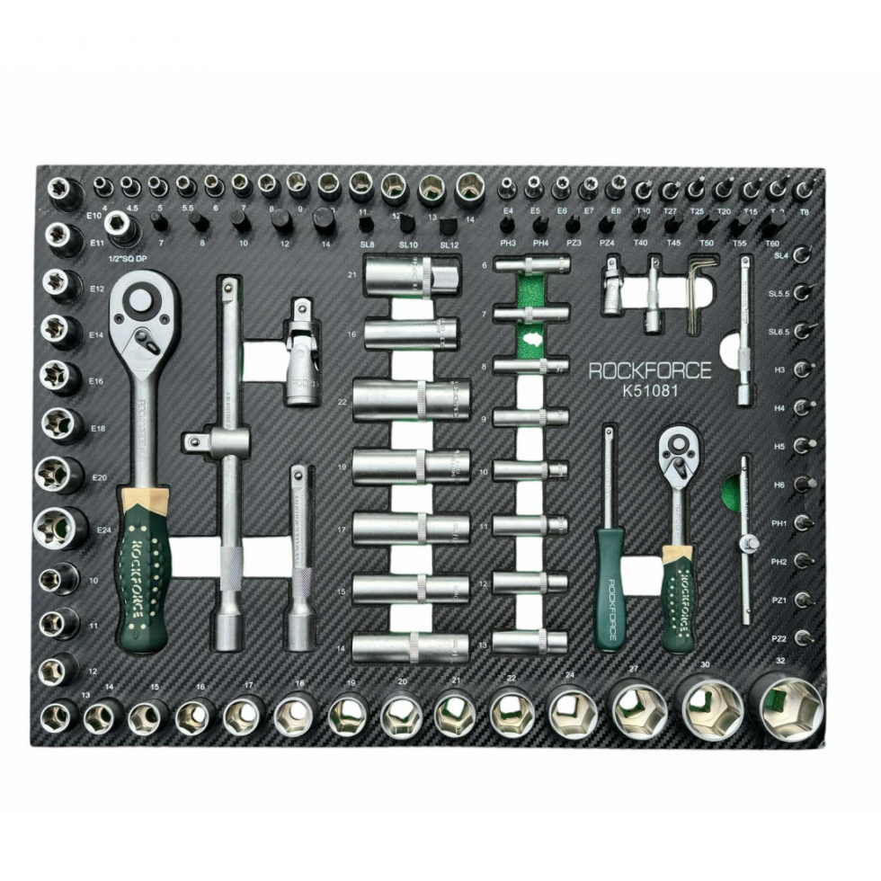 Подемник Монофазен и Шкаф с Инструменти 172 части 7 Чекмеджета ROCKFORCE 3 тона H30M Професионален Подемник