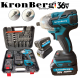 Акумулаторен Безчетков Ударен Гайковерт / Импакт Комбиниран KRONBERG 36V 10AH 850Nm + 40 части инструменти Акумулаторен Безчетков Ударен Гайковерт / Импакт Комбиниран KRONBERG 36V 10AH 850Nm + 40 части инструменти