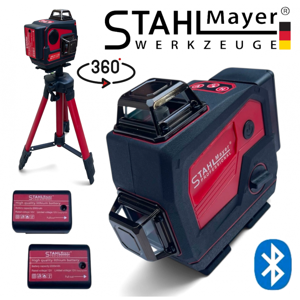 Лазерен Нивелир 4D 16 линии 360° Зелен Лазер с Bluetooth Високоговорител STAHLMAYER Professional Блутут Музика Лазерен Нивелир 4D 16 линии 360° Зелен Лазер с Bluetooth Високоговорител STAHLMAYER Professional Блутут Музика