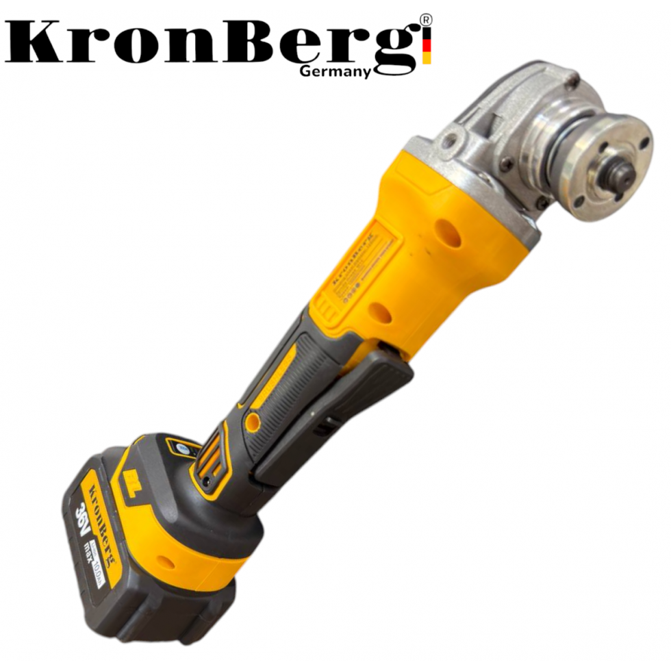 Безчетков Акумулаторен Ъглошлайф Безжичен KRONBERG 125мм 36V 10Ah 2 Батерии и Зарядно Устройство в Куфар Безчетков Акумулаторен Ъглошлайф Безжичен KRONBERG 125мм 36V 10Ah 2 Батерии и Зарядно Устройство в Куфар