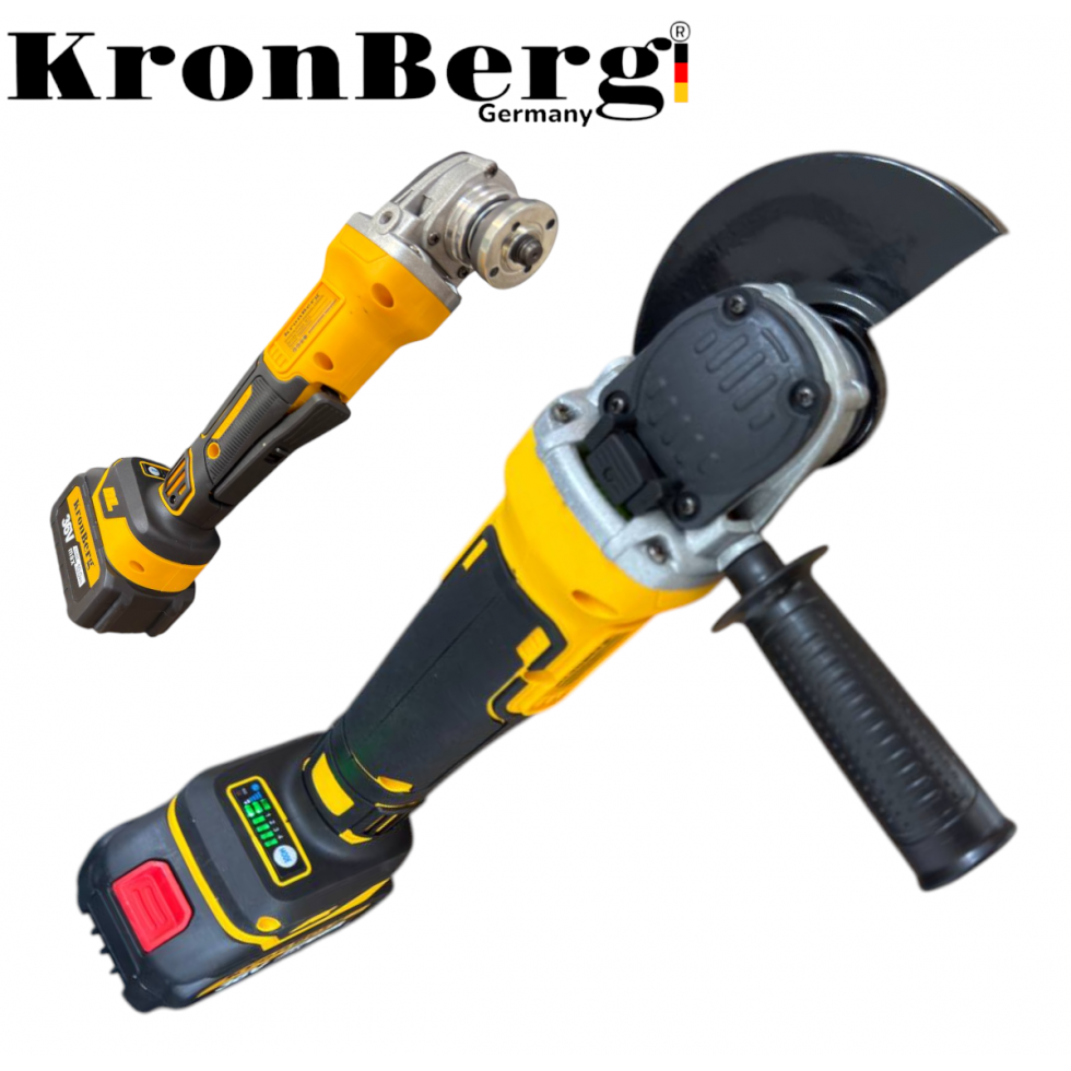 Безчетков Акумулаторен Ъглошлайф Безжичен KRONBERG 125мм 36V 10Ah 2 Батерии и Зарядно Устройство в Куфар Безчетков Акумулаторен Ъглошлайф Безжичен KRONBERG 125мм 36V 10Ah 2 Батерии и Зарядно Устройство в Куфар