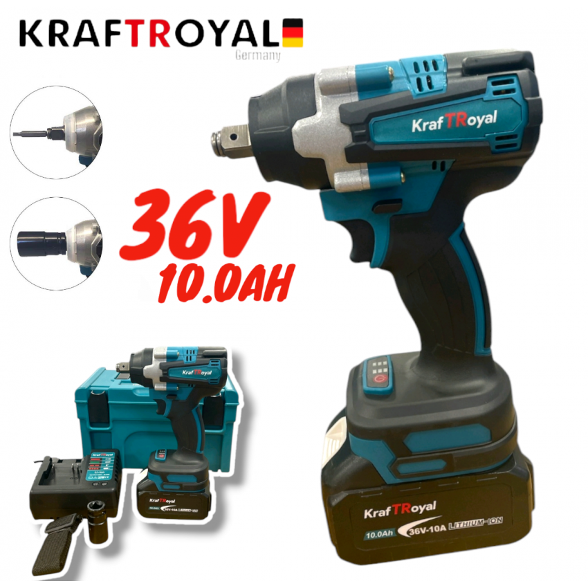 Акумулаторен гайковерт ударен Kraft 36V 10Ah 850 N/m Акумулаторен гайковерт ударен Kraft 36V 10Ah 850 N/m