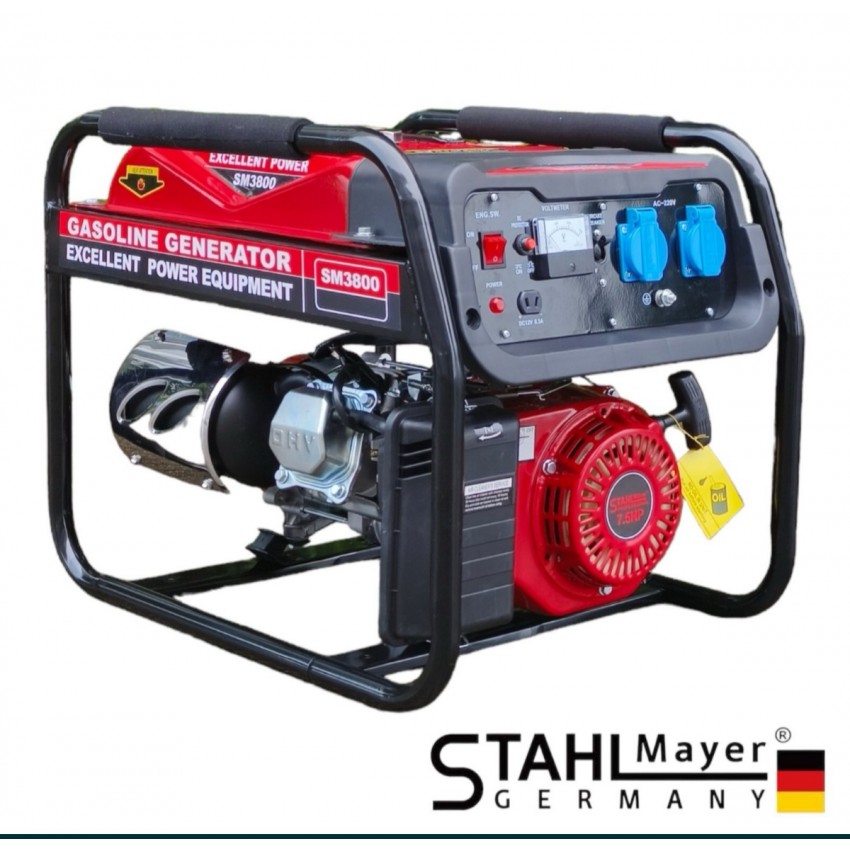 Четиритактов Монофазен Генератор Агрегат за Ток 3,8Kw STAHLMAYER 220V и 12V Четиритактов Монофазен Генератор Агрегат за Ток 3,8Kw STAHLMAYER 220V и 12V