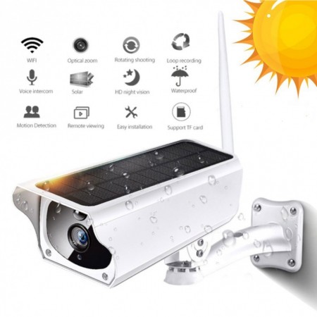 СОЛАРНА ВОДОУСТОЙЧИВА WIFI КАМЕРА FULL HD БЕЗЖИЧНА, БЕЗКАБЕЛНА, ВЪНШЕН МОНТАЖ