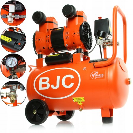 Монофазен Безмаслен Бутален Компресор за Въздух BJC JN1500A 1.5 kW, 220 л/мин 8 бара 24 литра