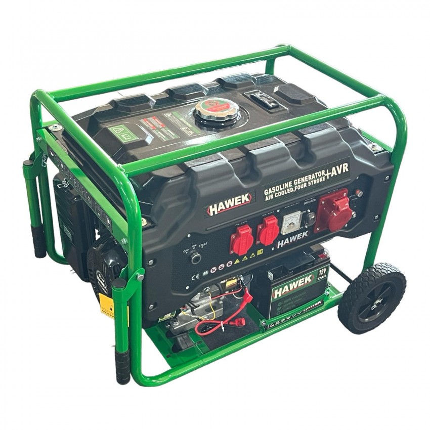 Бензинов Четиритактов Монофазен Генератор за Ток с Колела HAWEK Pro HK6500 420cc 25 литра 6,5kW Агрегат Полша Бензинов Четиритактов Монофазен Генератор за Ток с Колела HAWEK Pro HK6500 420cc 25 литра 6,5kW Агрегат Полша