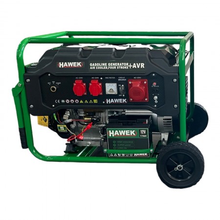 Бензинов Четиритактов Монофазен Генератор за Ток с Колела HAWEK Pro HK6500 420cc 25 литра 6,5kW Агрегат Полша