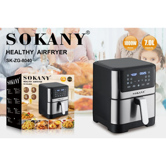 Air Fryer ЕЪРФРАЙЪР 7 Литра SOKANY 1800W SK-ZG-8040