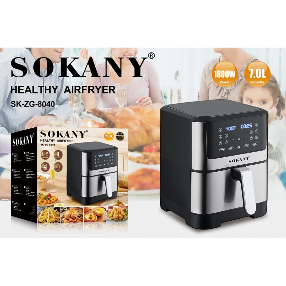 Air Fryer ЕЪРФРАЙЪР 7 Литра SOKANY 1800W SK-ZG-8040