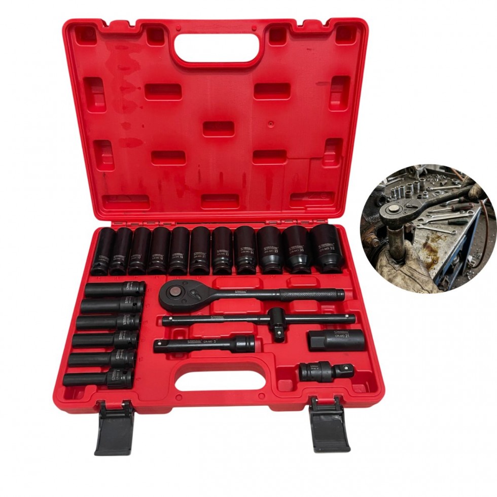 Ударно Гедоре с Дълбоки Вложки 1/2 23 части STAHLMAYER