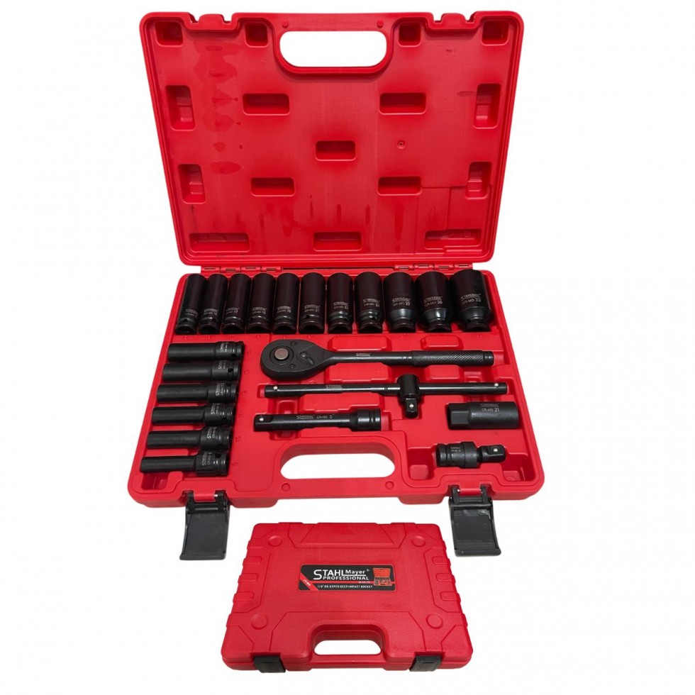 Ударно Гедоре с Дълбоки Вложки 1/2 23 части STAHLMAYER