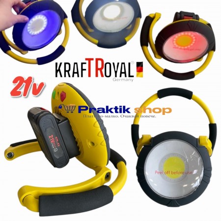 Сгъваем Акумулаторен LED работен прожектор с батерия 21V аварийна работна лампа с USB