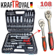 Гедоре 108 части KRAFTROYAL Комплект Инструменти с Тресчотки 1/2 1/4 Гедоре 108 части KRAFTROYAL Комплект Инструменти с Тресчотки 1/2 1/4