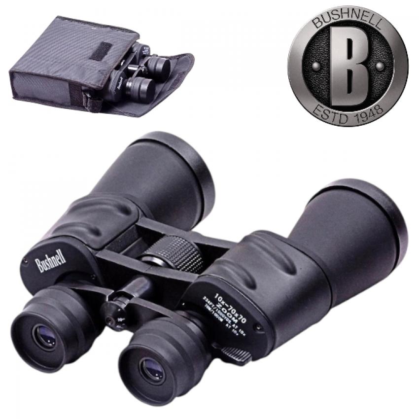 Бинокъл Професионален Bushnell 10-70×70 с активно увеличение и сгъваеми протектори