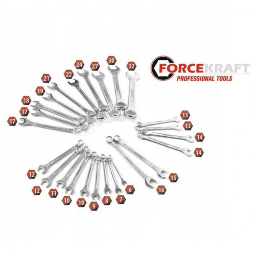 Звездогаечни Ключове FORCE KRAFT 6-32mm- 25 части немски Звездогаечни Ключове FORCE KRAFT 6-32mm- 25 части немски