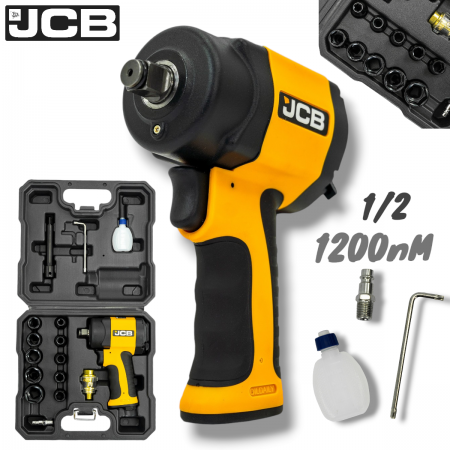 Пневматичен Ударен Гайковерт с вложки 9-27мм JCB 1/2″ 1200Nm JCB- RP9515 KIT