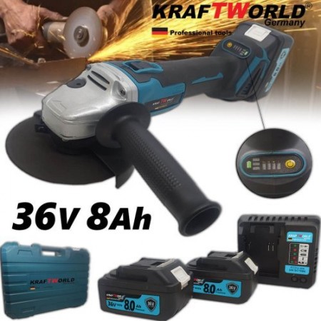 Акумулаторен Ъглошлайф German Meister 125mm с 2 Батерии 36V