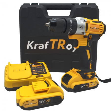 Ударен Винтоверт - Бормашина Kraft  с 2 Батерии 36V 6Ah 
