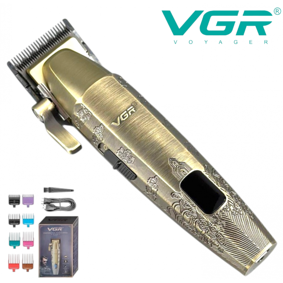 Професионална Машинка за Подстригване VGR V-036 Титаниеви Ножове и Батерия 2600mAh за Коса и Брада