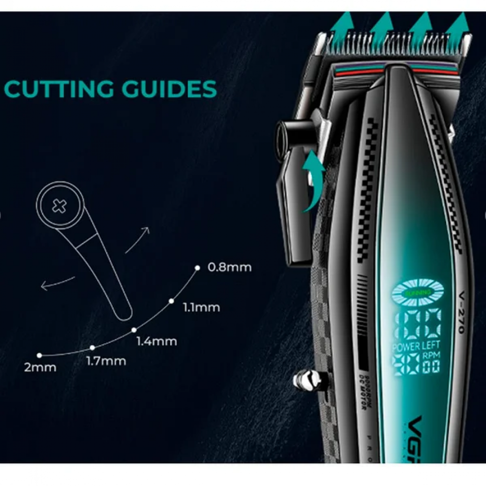 Професионална Машинка за Подстригване на Коса и Брада с Дисплей VGR V-273