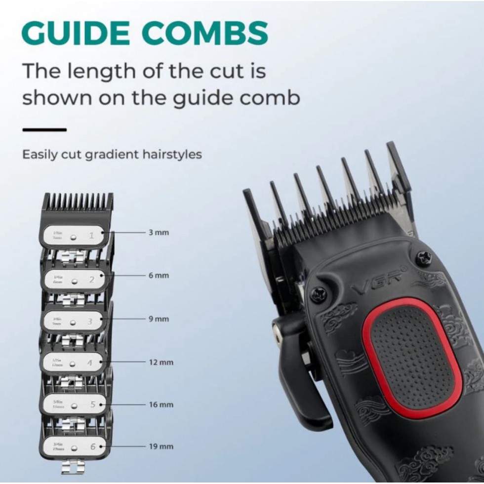Професионална Машинка за Подстригване VGR V-016 за Коса и Брада Метален Корпус BLDC Мотор Машинка