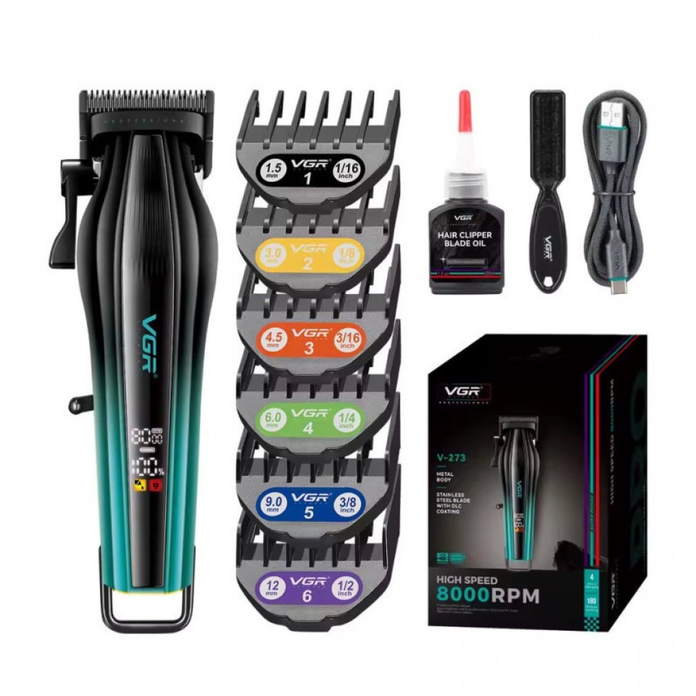 Професионална Машинка за Подстригване на Коса и Брада с Дисплей VGR V-273
