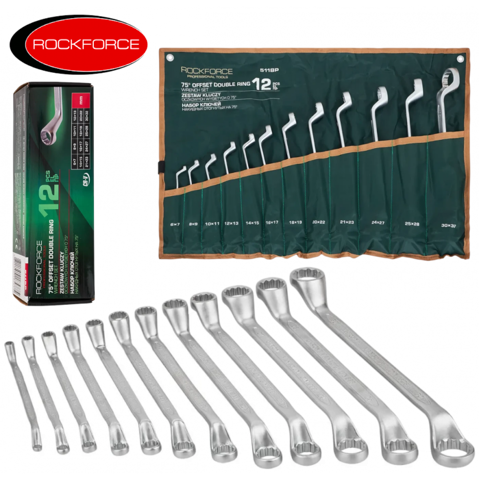 Ключове Лули Комплект ROCKFORCE Лула 6–32мм 12 части