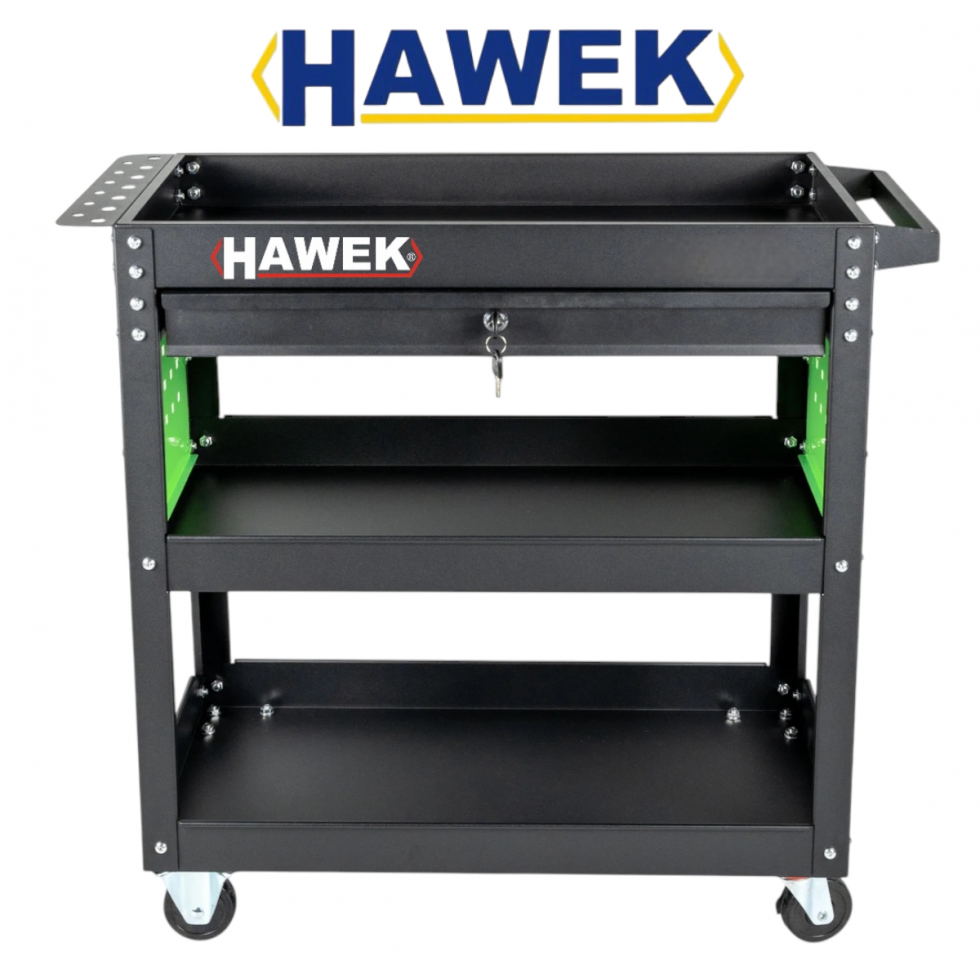 Инструментална Количка HAWEK с 3 Рафта и 1 Чекмедже Количка за Инструменти HW-1191