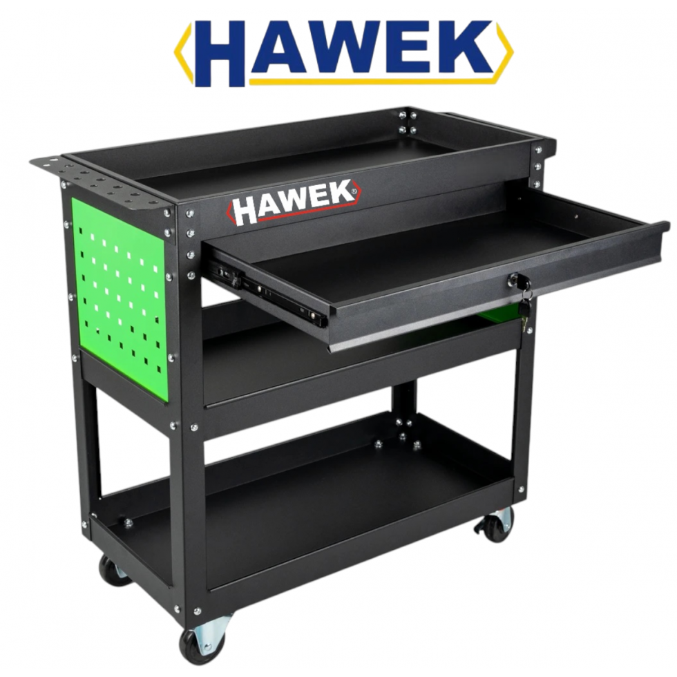 Инструментална Количка HAWEK с 3 Рафта и 1 Чекмедже Количка за Инструменти HW-1191