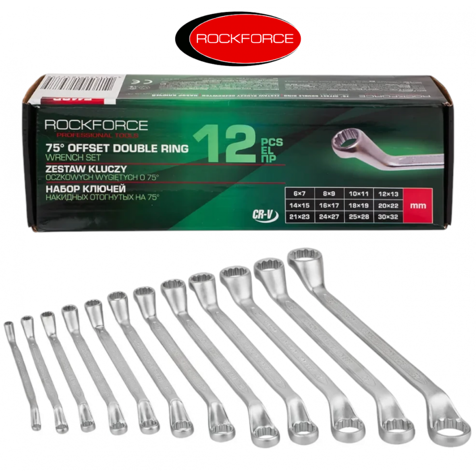 Ключове Лули Комплект ROCKFORCE Лула 6–32мм 12 части