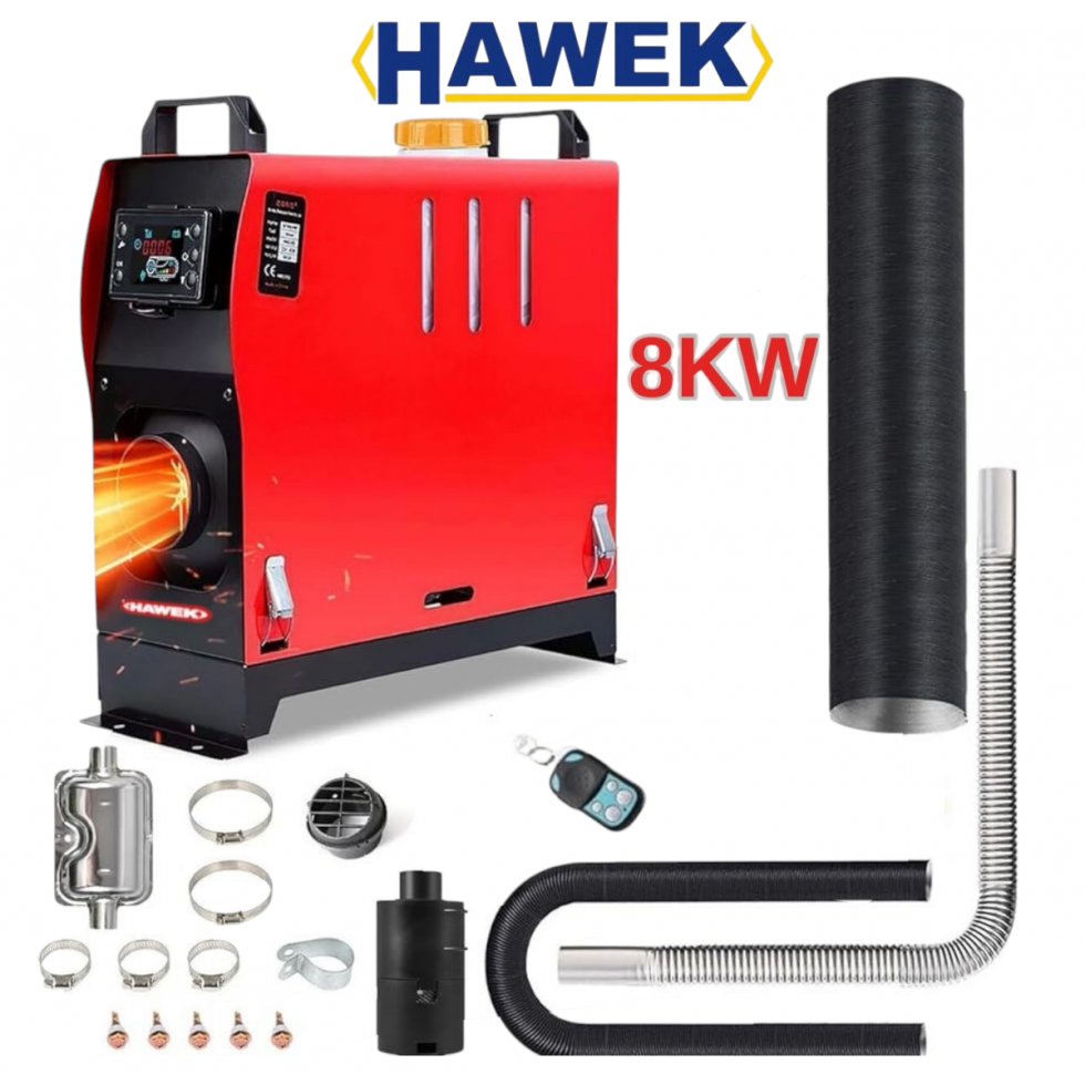 Суха Дизелова Печка 8kW За Кемпери Бусове и Гаражи 12V и 24V 220V HAWEK