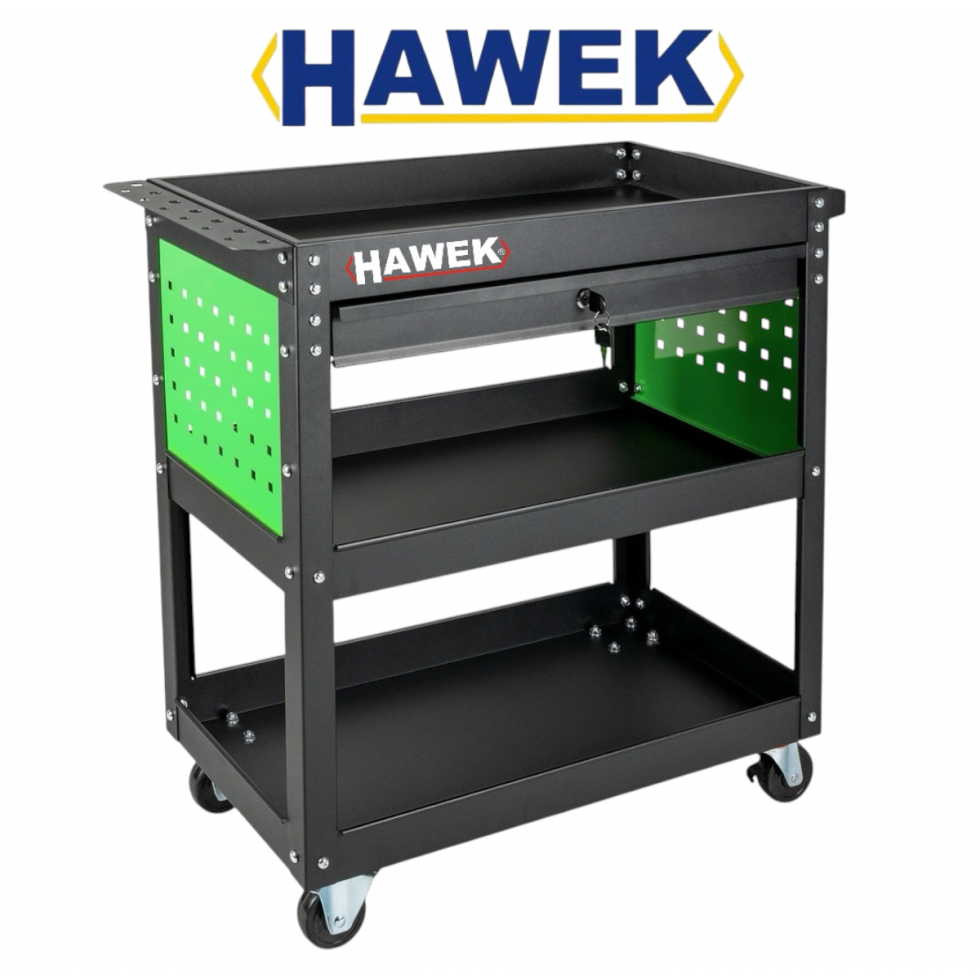 Инструментална Количка HAWEK с 3 Рафта и 1 Чекмедже Количка за Инструменти HW-1191