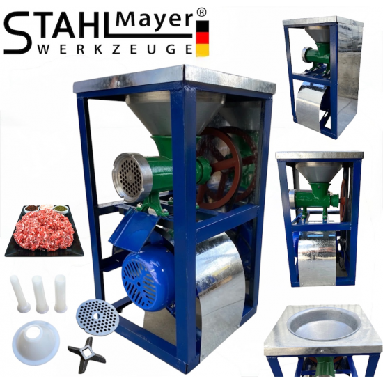 Електромотор с Месомелачка Чугунена Румънска №32 1.5кв 1500об. и метална фуния + плот