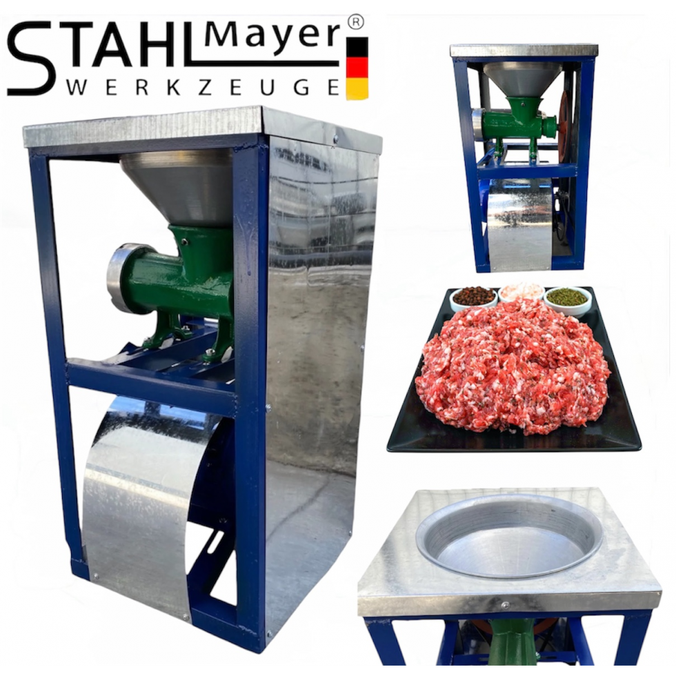 Електромотор с Месомелачка Чугунена Румънска №32 1.5кв 1500об. и метална фуния + плот