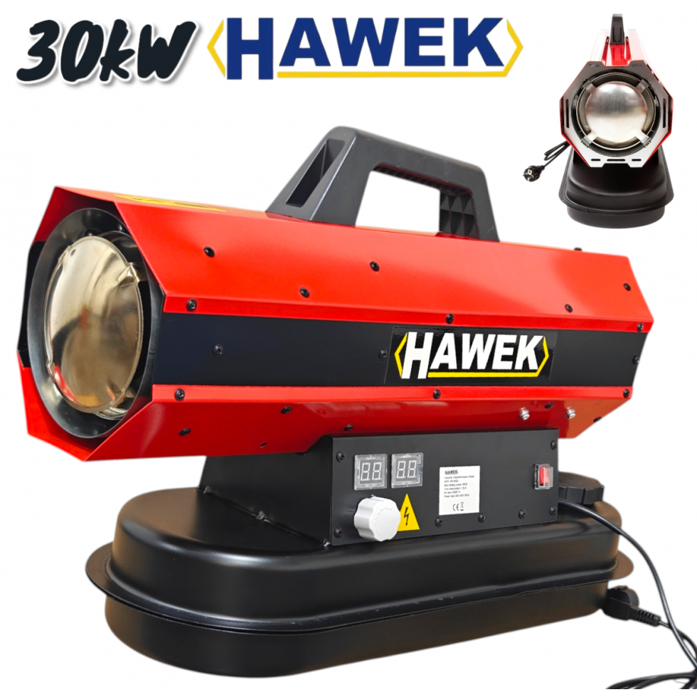 Дизелов Нагревател Калорифер Печка 30kW 12 литра LCD Дисплей Термостат и Регулатор HAWEK