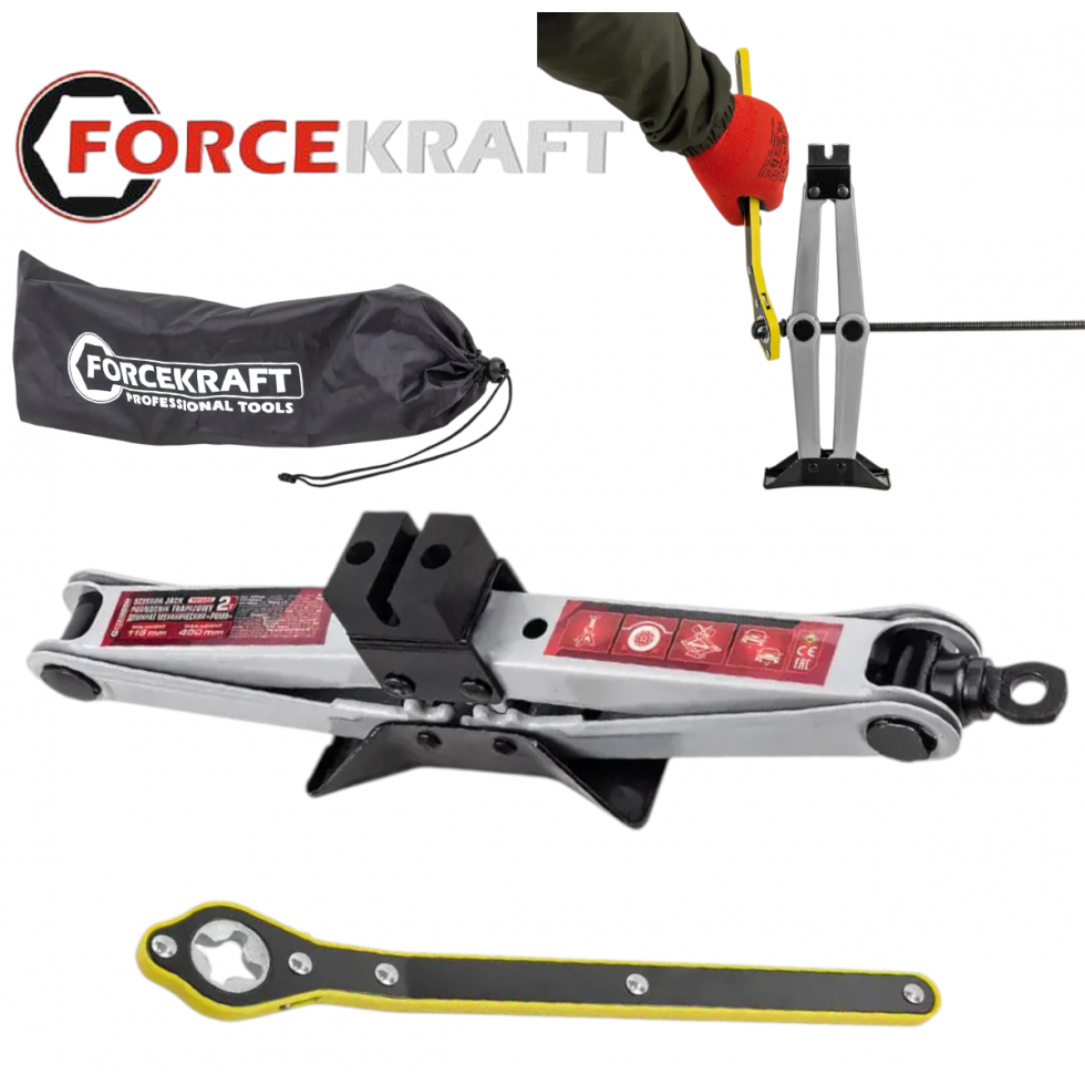 Крик Жаба 2 тона Механичен 115-400мм FORCEKRAFT