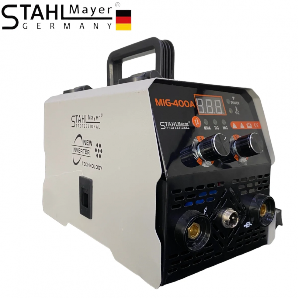 Телоподаващо Инверторен Електрожен 400А 2в1 Заваръчна Техника STAHLMAYER + Соларен Шлем Маска