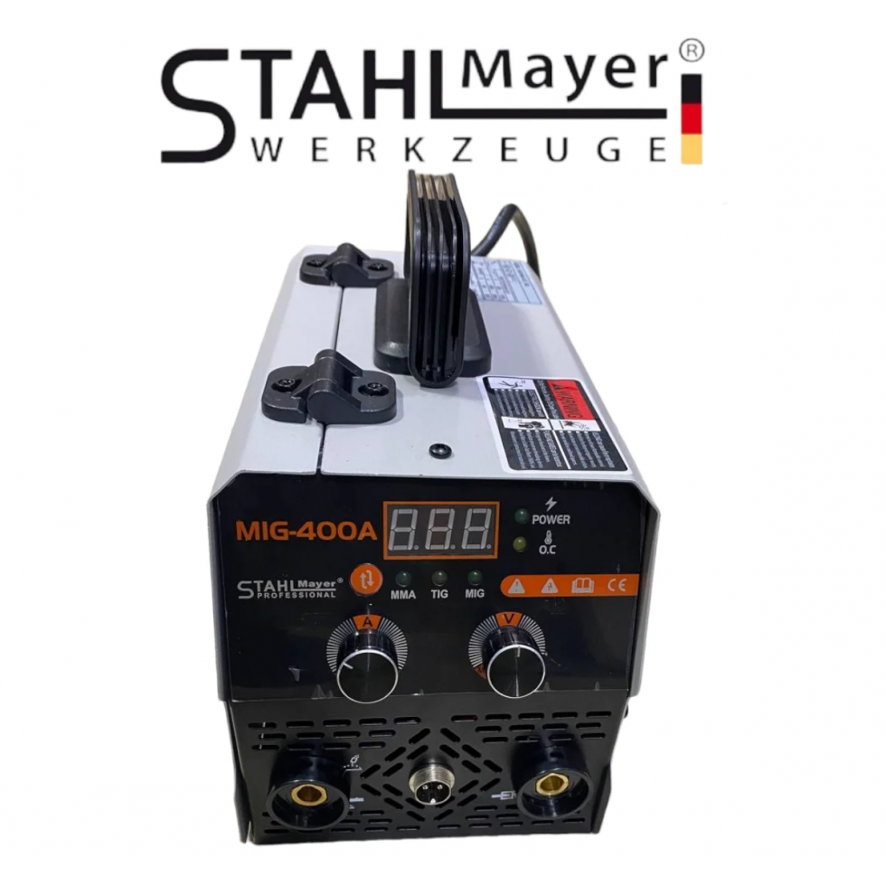 Телоподаващо Инверторен Електрожен 400А 2в1 Заваръчна Техника STAHLMAYER + Соларен Шлем Маска